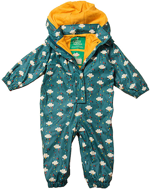Little Green Radicals Waterproof  Splashsuit - Falling Water - Recycled Material + Cotton Lining Babygrows