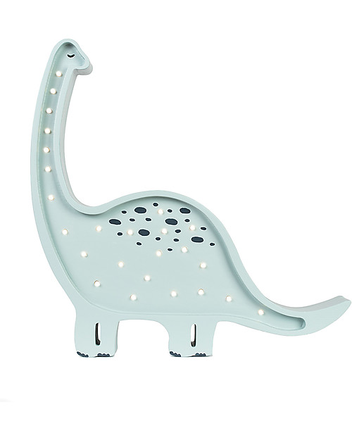 Little Lights LED Lamp with Dimmer - Blue Dinosaur - Pinewood Bedside Lamps