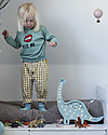 Little Lights LED Lamp with Dimmer - Blue Dinosaur - Pinewood Bedside Lamps
