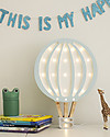Little Lights LED Lamp with Dimmer - Blue Hot Air Balloon - Pinewood Bedside Lamps