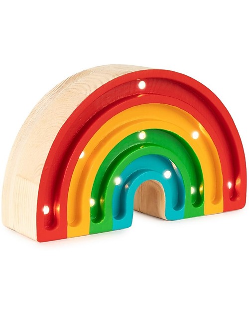 Little Lights LED Lamp with Dimmer - Mini Rainbow - 20x12 cm - Handmade in Pine Wood Bedside Lamps