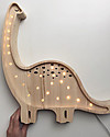 Little Lights LED Lamp with Dimmer - Natural Dinosaur - Pinewood Bedside Lamps