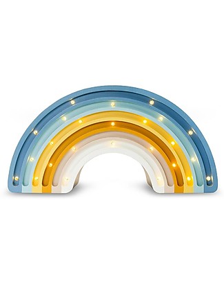 Little Lights LED Lamp with Dimmer - Rainbow - Blue - 37x20 cm - Handmade in Pine Wood Bedside Lamps