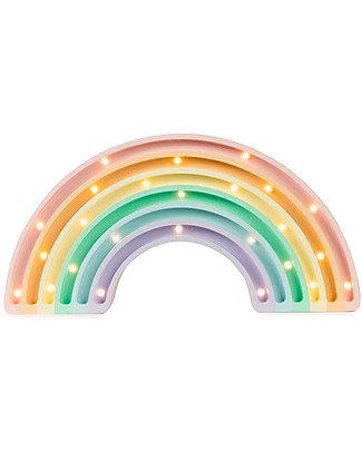 Little Lights LED Lamp with Dimmer - Rainbow - Pastel - 37x20 cm - Handmade in Pine Wood Bedside Lamps