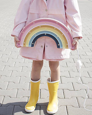 Little Lights LED Lamp with Dimmer - Retro Rainbow - 37x20 cm - Handmade in Pine Wood Bedside Lamps