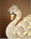 Little Lights LED Lamp with Dimmer - Swan - White - Handmade in Pine Wood Bedside Lamps