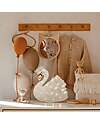 Little Lights LED Lamp with Dimmer - Swan - White - Handmade in Pine Wood Bedside Lamps