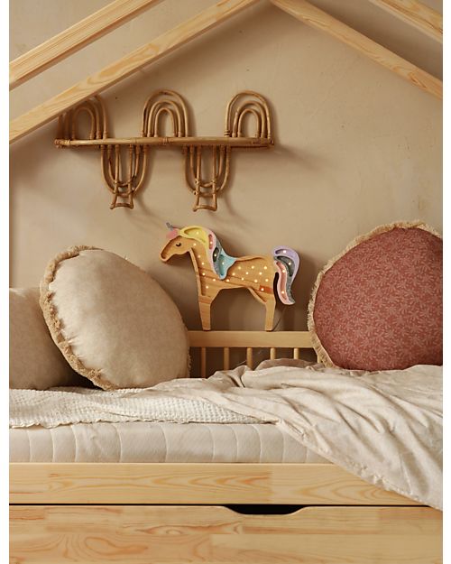 Little Lights LED Lamp with Dimmer - Unicorn - Rainbow - Pinewood Bedside Lamps