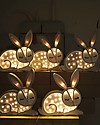Little Lights LED Lamp with Dimmer - White Bunny - Pinewood Bedside Lamps