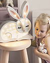 Little Lights LED Lamp with Dimmer - White Bunny - Pinewood Bedside Lamps