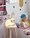 Little Lights LED Lamp with Dimmer - White Bunny - Pinewood Bedside Lamps