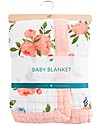 Little Unicorn Baby Blanket 75 x 100 cm - Watercolor Roses - 100% Cotton Muslin Muslin Swaddle