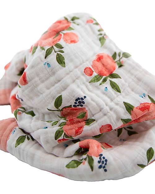 Little Unicorn Baby Blanket 75 x 100 cm - Watercolor Roses - 100% Cotton Muslin Muslin Swaddle