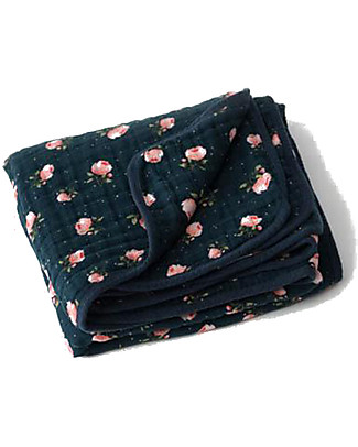 Little Unicorn Baby Quilt 120 x 120 cm, Midnight Rose - 4 layers of 100% cotton muslin Muslin Swaddle