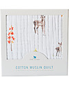 Little Unicorn Baby Quilt 120 x 120 cm, Oh Deer - 4 layers of 100% cotton muslin Muslin Swaddle