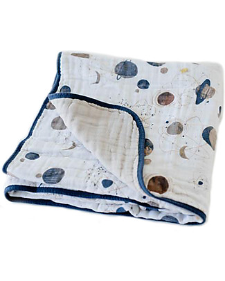 Little Unicorn Baby Quilt 120 x 120 cm, Planetary - 4 layers of 100% cotton muslin Blankets
