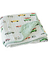 Little Unicorn Baby Quilt 120 x 120 cm, Traffic Jam -  4 layers of 100% cotton muslin Muslin Swaddle