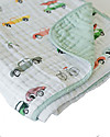 Little Unicorn Baby Quilt 120 x 120 cm, Traffic Jam -  4 layers of 100% cotton muslin Muslin Swaddle