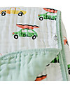 Little Unicorn Baby Quilt 120 x 120 cm, Traffic Jam -  4 layers of 100% cotton muslin Muslin Swaddle