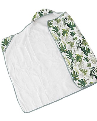 Little Unicorn Big Kid Hooded Towel Tropical Leaf - Terry cotton muslin Towels And Flannels