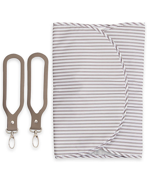 Little Unicorn Brookside, Vegan Leather Changing Bag, Taupe - With changing pad and stroller hooks Diaper Changing Bags