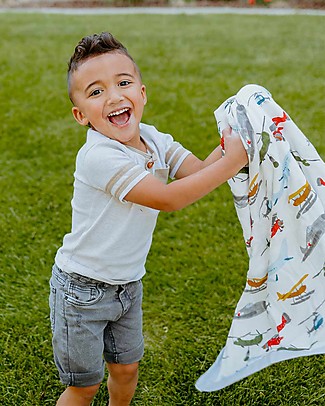 Little Unicorn Deluxe Baby Blanket 75 x 100 cm - Air Show - 100% Rayon Muslin from Bamboo Swaddles