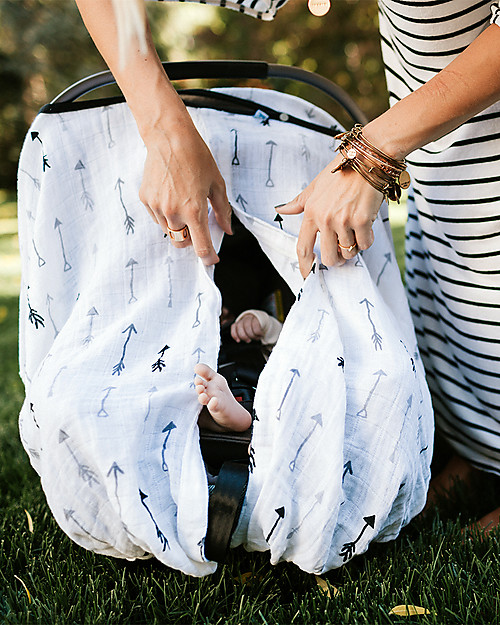Little Unicorn Muslin Car Seat Canopy - Arrow - 100% Cotton Muslin Accessories