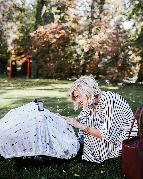 Little Unicorn Muslin Car Seat Canopy - Arrow - 100% Cotton Muslin Accessories