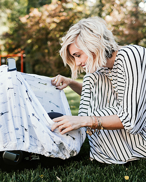 Little Unicorn Muslin Car Seat Canopy - Arrow - 100% Cotton Muslin Accessories