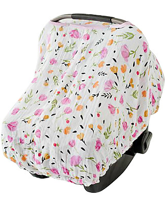Little Unicorn Muslin Car Seat Canopy - Berry & Bloom - 100% Cotton Muslin Stroller Accessories