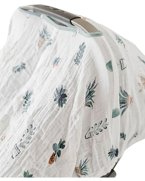 Little Unicorn Muslin Car Seat Canopy - Prickle Pots - 100% Cotton Muslin Accessories