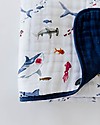 Little Unicorn OUTLET Baby Quilt 120 x 120 cm, Shark - 4 layers of 100% cotton muslin - Showroom Sample Muslin Swaddle