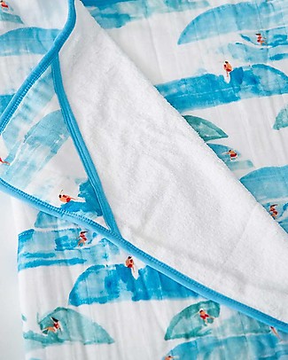 Little Unicorn OUTLET Big Kid Hooded Towel Surf - Terry cotton muslin - Showroom Sample Towels And Flannels