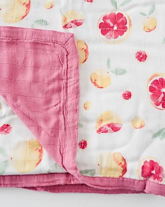Little Unicorn OUTLET Deluxe Swaddle Blanket 120 x 120 cm, Citrus Fruit - 100% bamboo muslin - Showroom Sample Swaddles