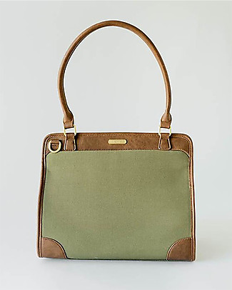 Little Unicorn OUTLET - Petite Manifest Vegan Leather Changing Bag, Olive - With changing pad and stroller hooks - Showroom Sample Diaper Changing Bags & Accessories