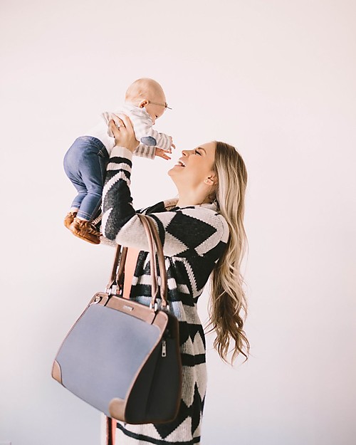 Little Unicorn Petite Manifest Vegan Leather Changing Bag, Grey - With changing pad and stroller hooks Diaper Changing Bags