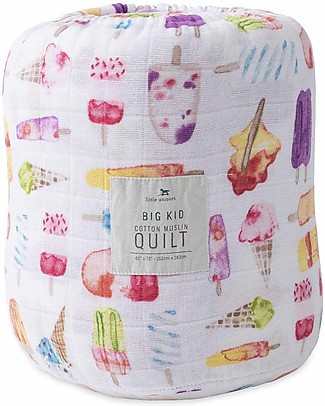Little Unicorn Quilt Big Kid 152,5 x 183 cm - Brain Freeze - 4 Layers of 100% Cotton Muslin Muslin Swaddle