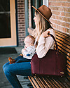 Little Unicorn Rotunda Bag, Vegan Leather Changing Bag, Pomegranate - With changing pad and stroller hooks Diaper Changing Bags