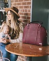 Little Unicorn Rotunda Bag, Vegan Leather Changing Bag, Pomegranate - With changing pad and stroller hooks Diaper Changing Bags