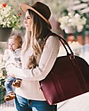 Little Unicorn Rotunda Bag, Vegan Leather Changing Bag, Pomegranate - With changing pad and stroller hooks Diaper Changing Bags