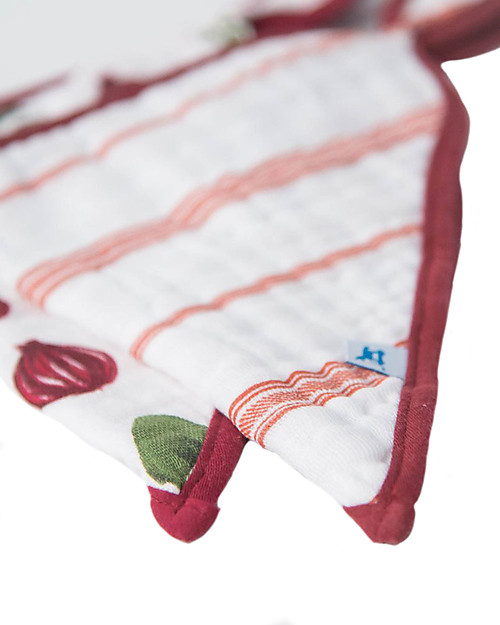 Little Unicorn Set of 2 Bandana Bibs, Farmers Market - 3 Layers of 100 % Cotton Muslin Bandana Bibs