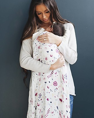 Little Unicorn Set of 2 Deluxe Maxi Swaddle Blankets - Fairy Garden - 120 x 120 cm - 100% Rayon Muslin from Bamboo Swaddles