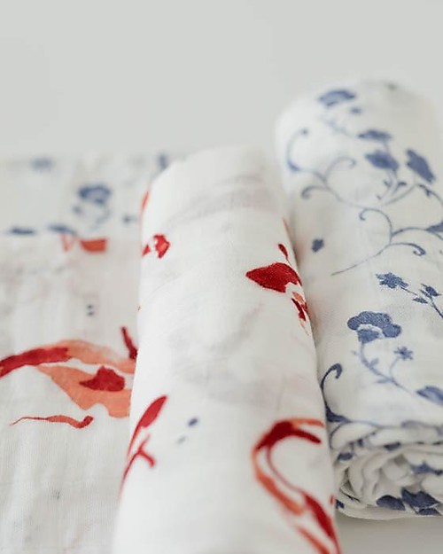 Security Blanket and More! 120cm x 120cm Ideal as a Blanket Nursing Cover Swaddle Red Poppy Bamboo//Cotton Muslin Blanket