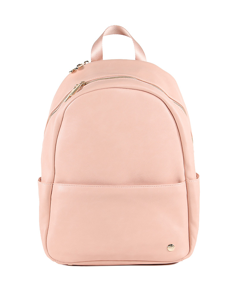 blush pink leather backpack