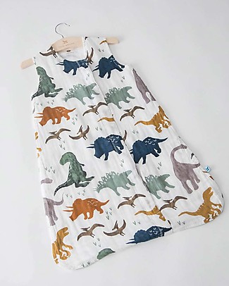 Little Unicorn Summer Sleeping Bag - Dino Friends - Double layers of 100% cotton muslin Sleeping Bags