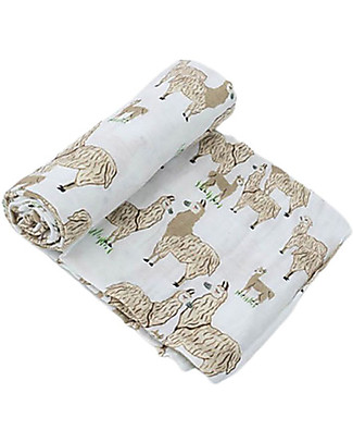Little Unicorn Swaddle Blanket 120 x 120 cm Llama - 100% Cotton Muslin Blankets