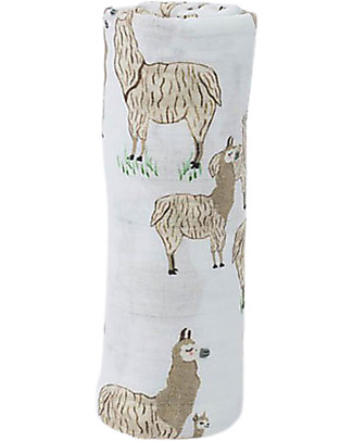 Little Unicorn Swaddle Blanket 120 x 120 cm Llama - 100% Cotton Muslin Blankets