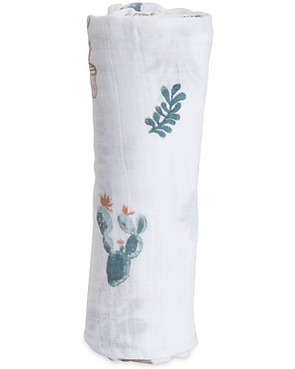 Little Unicorn Swaddle Blanket 120 x 120 cm, Prickle Pots - 100% Cotton Muslin Swaddles