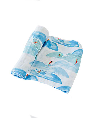 Little Unicorn Swaddle Blanket 120 x 120 cm, Surf - 100% Cotton Muslin Swaddles