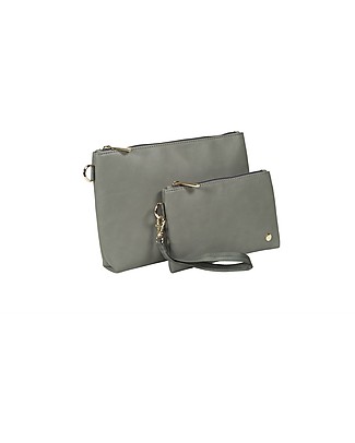 Little Unicorn Vegan Leather Pouch Set - Grey Umber Diaper Changing Bags & Accessories